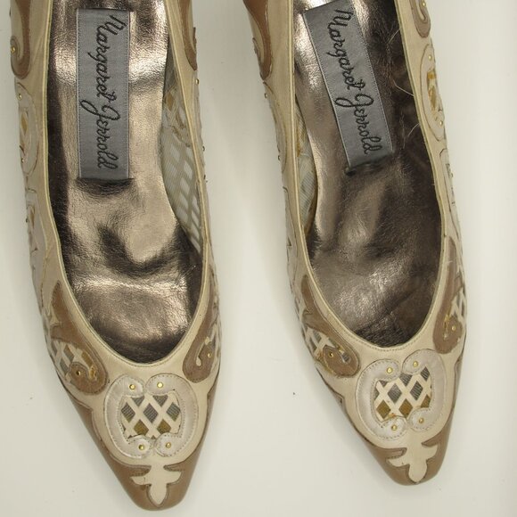 Magaret Jerrold brown and bone cut-work leather heels - 8.5N - Picture 3 of 15